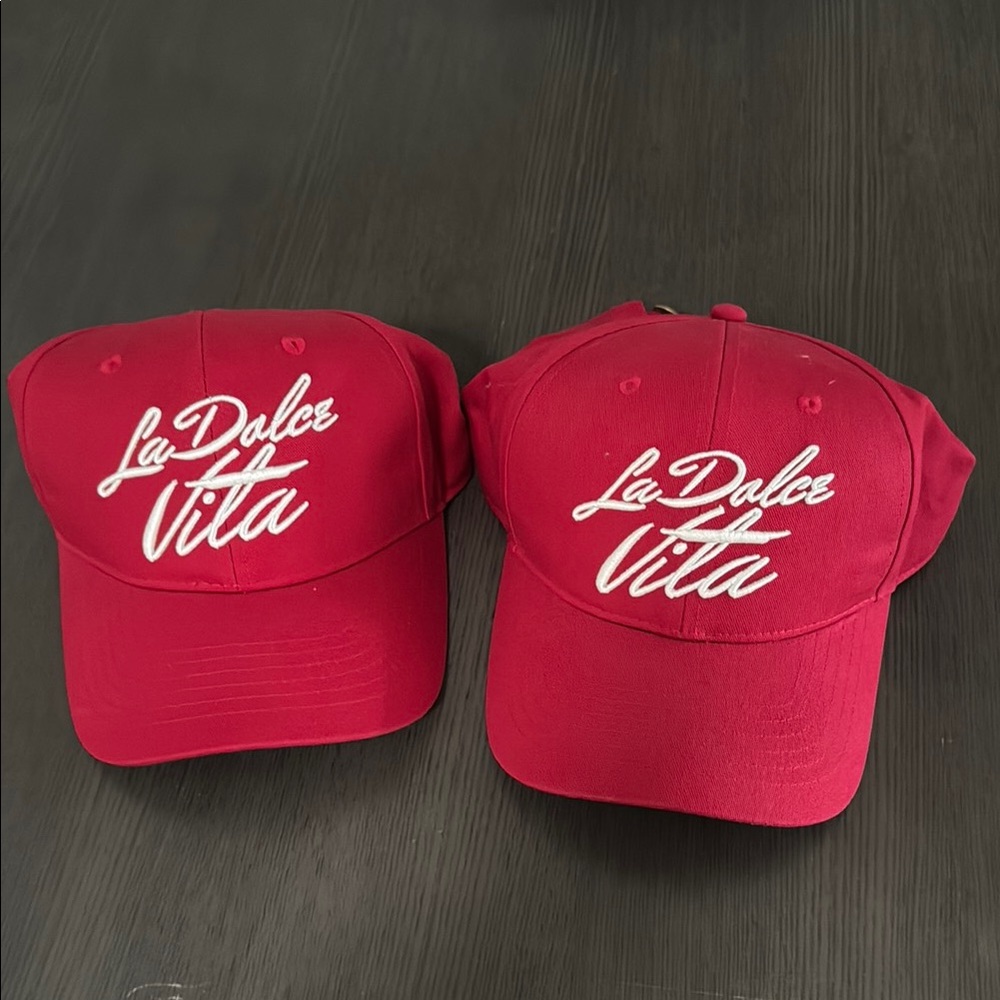 NWOT La Dolce Vita Red Script Baseball Cap